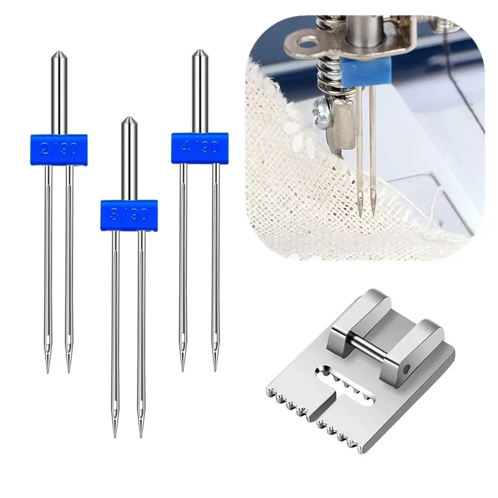 2/3/4mm Twin Needles and Wrinkled 9 Grooves Sewing Presser Foot Feet for Brother Singer Sewing Machine Accessories 2/3/4/90
2/3/4mm Twin Needles and Wrinkled 9 Grooves Sewing Presser Foot Feet for Brother Singer Sewing Machine Accessories 2/3/4/90