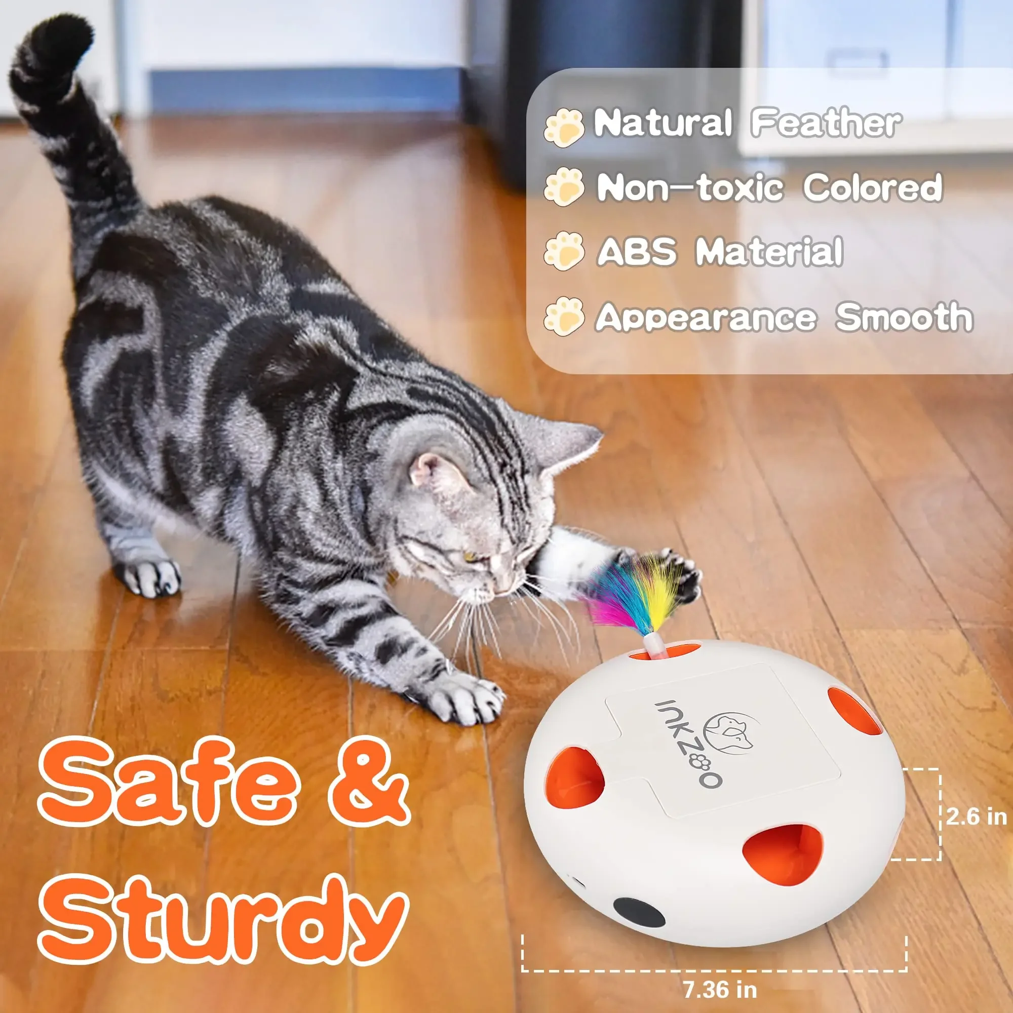 

PERKEO Cat Toys, Interactive Cat Toys for Indoor Cats, Smart Interactive Kitten Toy, Automatic 7 Holes Mice Whack-A-Mole