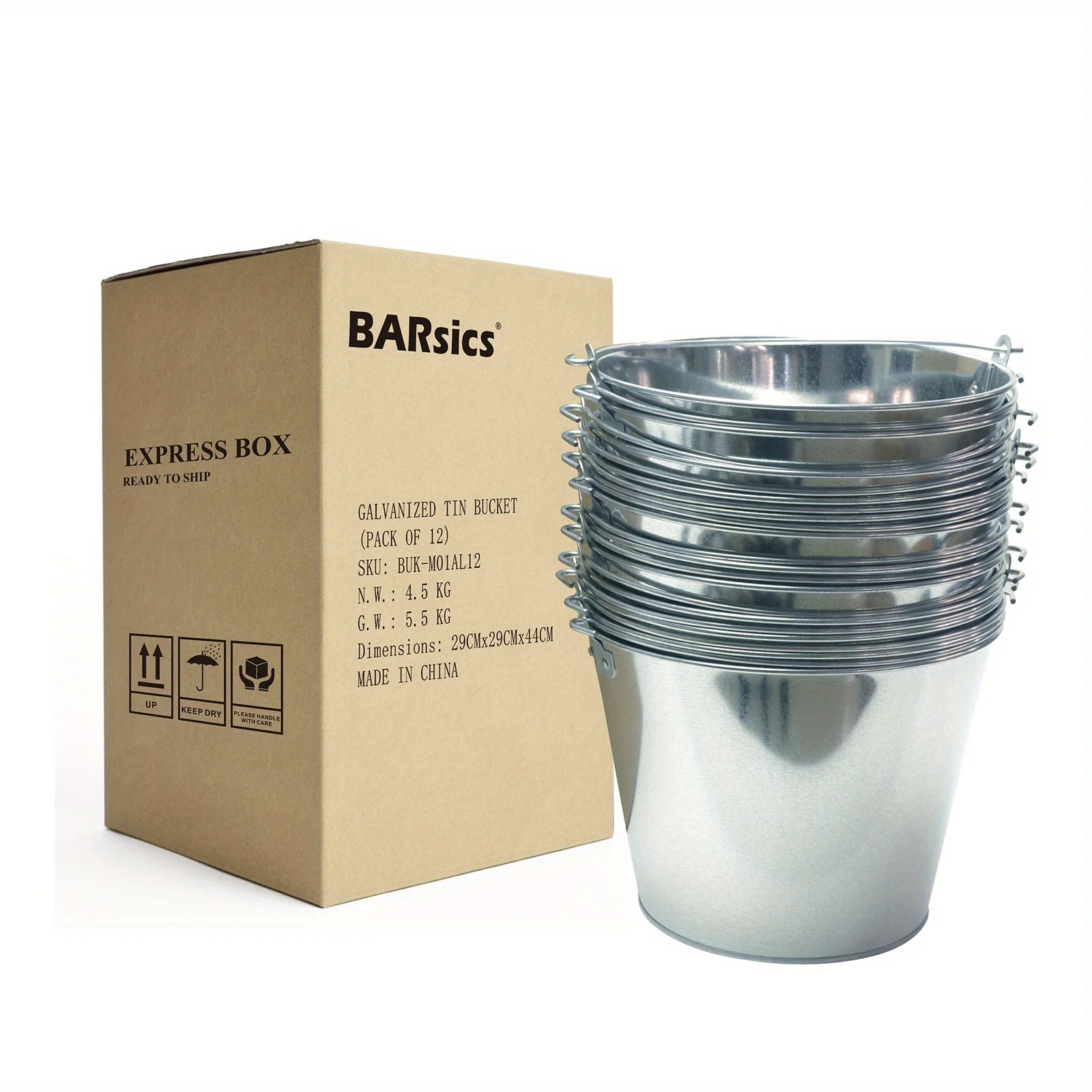 12pcs Set, 5-Quart Galvanized Stainless Steel Ice Bucket, 9-inch Beer Bucket With Handle, Ideal For Parties, Beers & Cold Bevera
12pcs Set, 5-Quart Galvanized Stainless Steel Ice Bucket, 9-inch Beer Bucket With Handle, Ideal For Parties, Beers & Cold Bevera