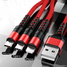 3in1 Data USB Cable for IPhone Fast Charger Charging Cable for Android Phone Type C Xiaomi Huawei Samsung Charger Wire for IPad 3in1 Data USB Cable for IPhone Fast Charger Charging Cable for Android Phone Type C Xiaomi Huawei Samsung Charger Wire for IPad