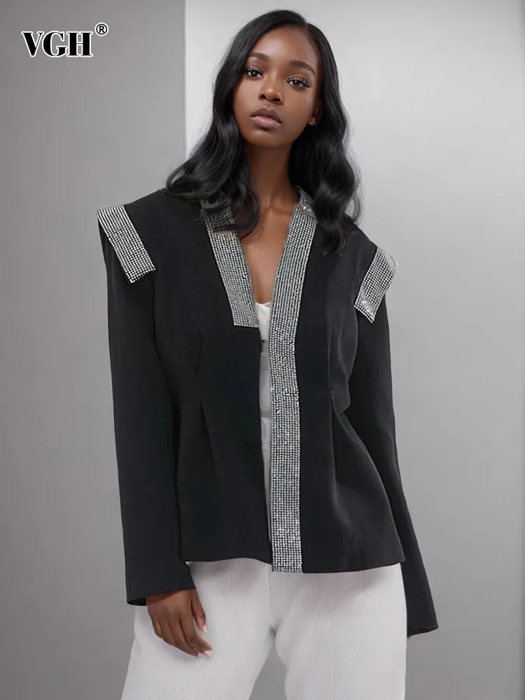 VGH Patchwork Diamonds Minimalist Loose Blazers For Women V Neck Long Sleeve Colorblock Casual Blazer Female Fashion Clothing
VGH Patchwork Diamonds Minimalist Loose Blazers For Women V Neck Long Sleeve Colorblock Casual Blazer Female Fashion Clothing
