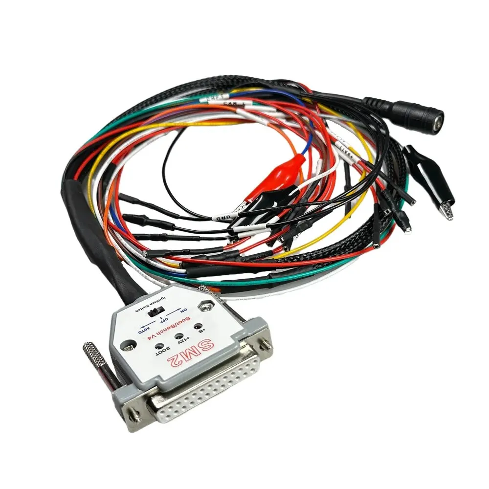 

SM2 PRO J2534 3LED LIGHTS Cable Bo-ot Ben-ch Cable DB25 ECU Pinout Cable for V-C-I R and W ECU BA-TT VC-C KLI-NE CAN-L CAN-H