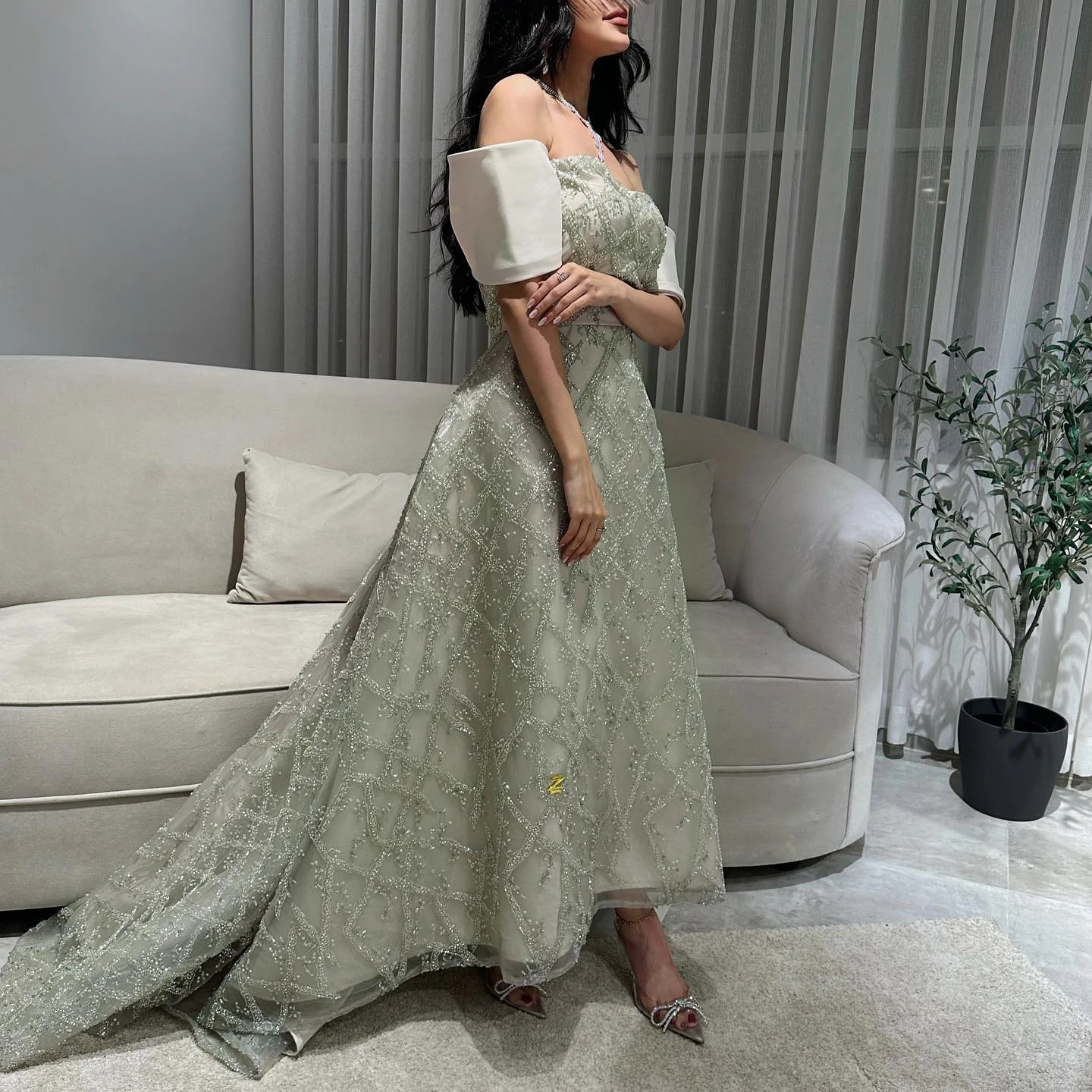 Saudi Arabia A-line Sage Green Evening Dresses for Women Wedding Elegant Dubai Beaded Midi Formal Party Gownns 1 Mallzona S80917aa75ff54654b4c34457c2164711X Saudi Arabia A-line Sage Green Evening Dresses for Women Wedding Elegant Dubai Beaded Midi Formal Party Gownns Mallzona