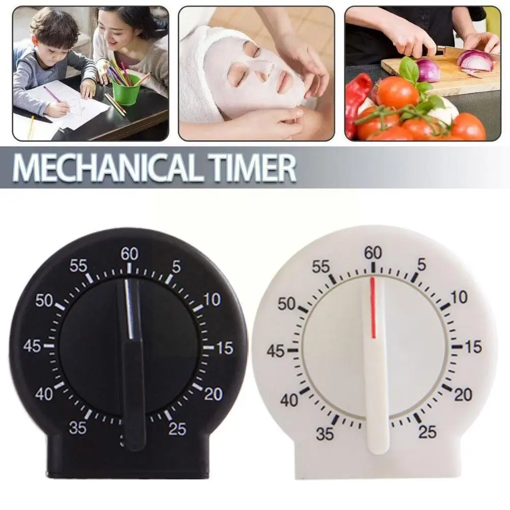 

60 Minutes Mechanical Timer Square Kitchen Cooking Reminder Digital Training Clock Countdown Study Baking Timer Stopwatch B0O5