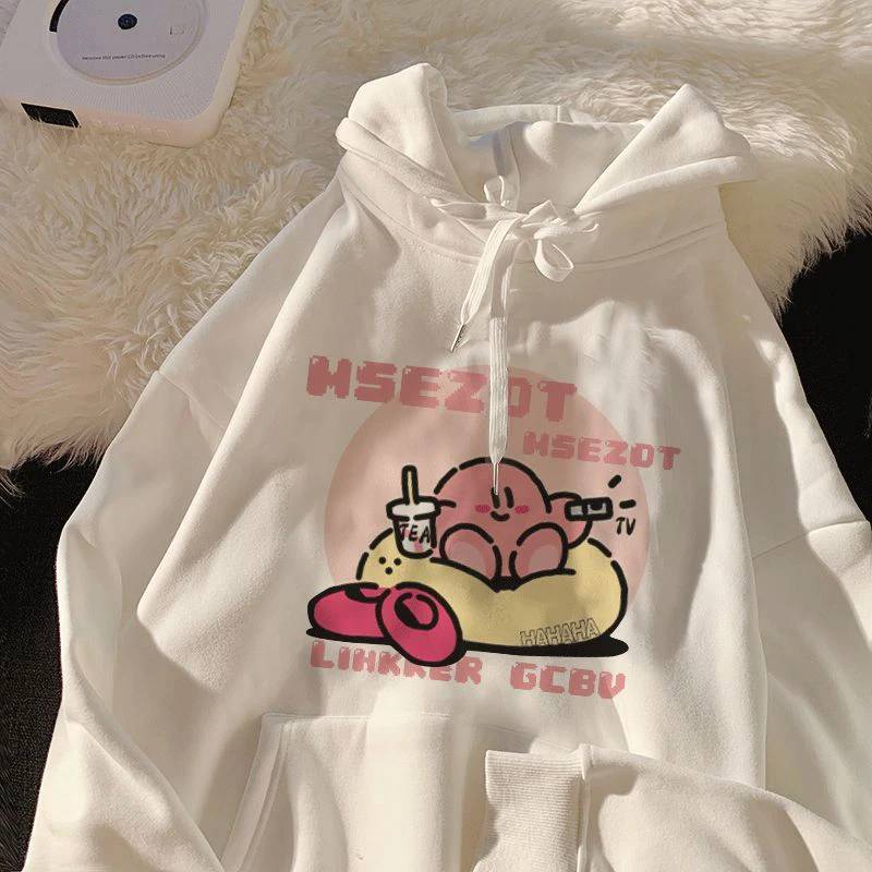 Милый модный мультяшный хлопковый свитер Kirby, красивая мягкая удобная тонкая или флисовая толстовка с капюшоном для осени и зимы 
Милый модный мультяшный хлопковый свитер Kirby, красивая мягкая удобная тонкая или флисовая толстовка с капюшоном для осени и зимы