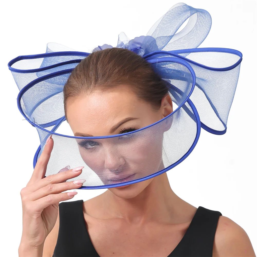 

Sinamay 2024 Новые Красивые кринолиновые большие вуалетки однотонная Свадебная шляпа для невесты Женская Коктейльная Чай Аксессуары для волос