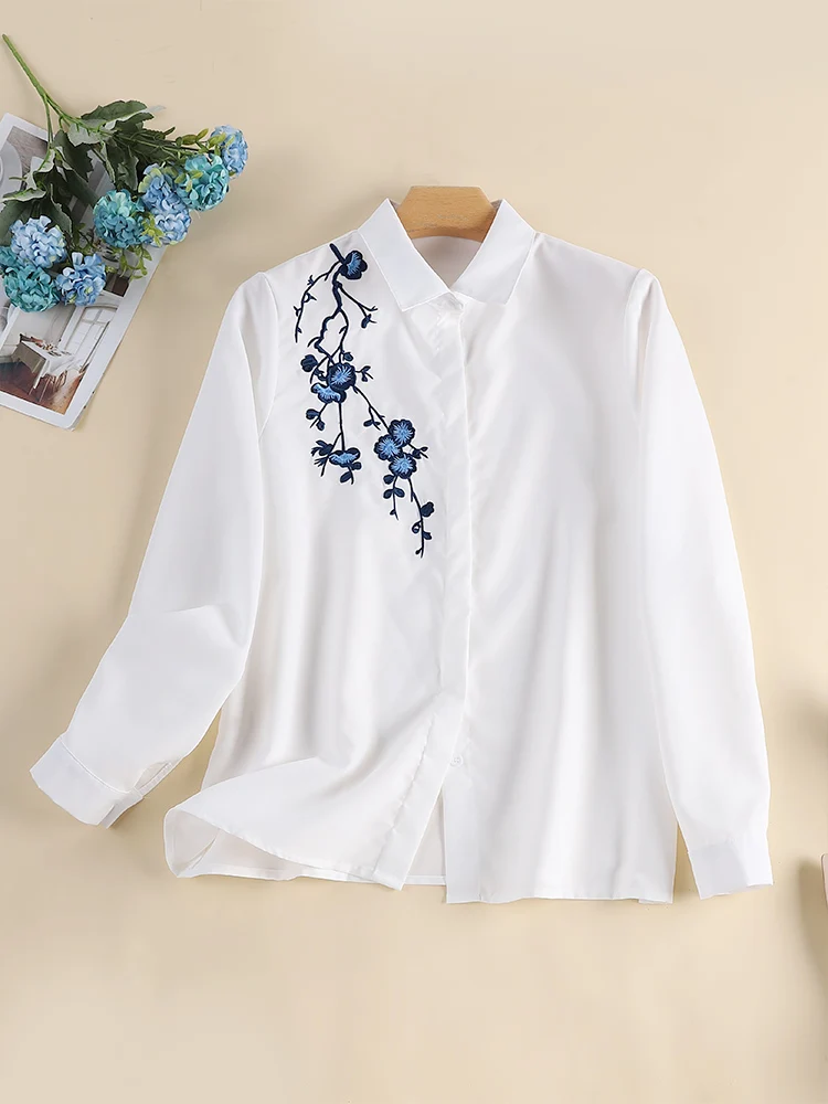 Осенние элегантные офисные базовые топы ZANZEA, повседневные женские рубашки, блузки с длинным рукавом и лацканами, винтажная Свободная рубашка с цветочной вышивкой
Осенние элегантные офисные базовые топы ZANZEA, повседневные женские рубашки, блузки с длинным рукавом и лацканами, винтажная Свободная рубашка с цветочной вышивкой