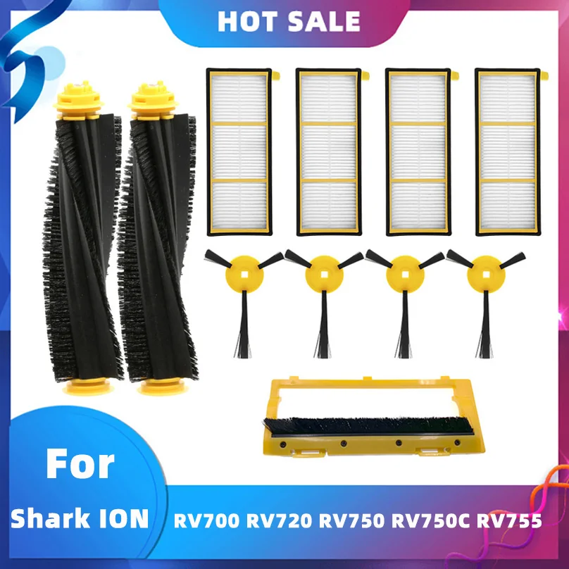 

For Shark ION RV700 RV720 RV750 RV750C RV755 Robot Cleaner Main Brush Hepa Filter Side Brush Replacement Spare Parts