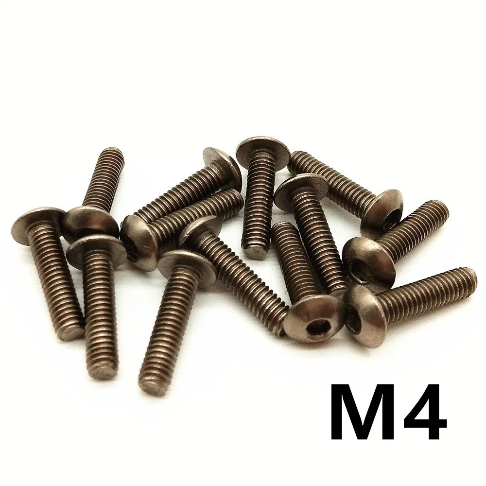 

M4x5 6 8 10 12 15 20 25 30 35 40 45 50mm Titanium Bolt Truss Head Hexagonal Socket Grade 2 Titanium Screw Ti Bolt Fastener