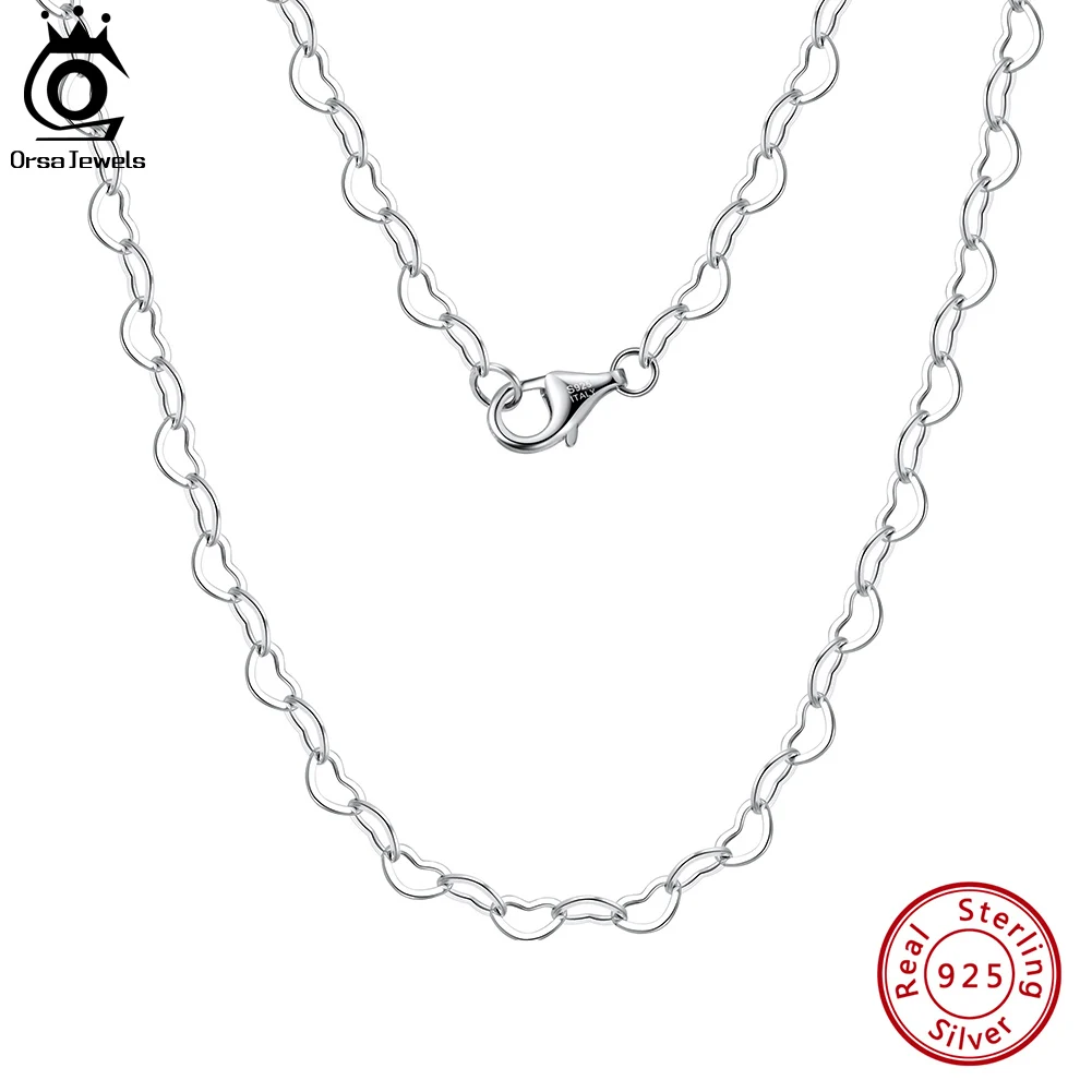 ORSA JEWELS Genuine Italian 925 Sterling Silver 4mm*2.8mm Heart Link Chain Necklace for Women Basic Neck Chains Jewelry SC70
ORSA JEWELS Genuine Italian 925 Sterling Silver 4mm*2.8mm Heart Link Chain Necklace for Women Basic Neck Chains Jewelry SC70
