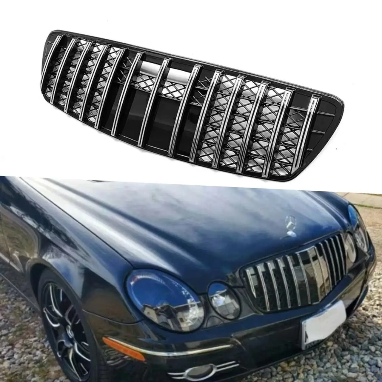 For 2003-2005 E-Class W211 Facelift GT Vertical Bar Grille Replacement Of The Original Car
For 2003-2005 E-Class W211 Facelift GT Vertical Bar Grille Replacement Of The Original Car