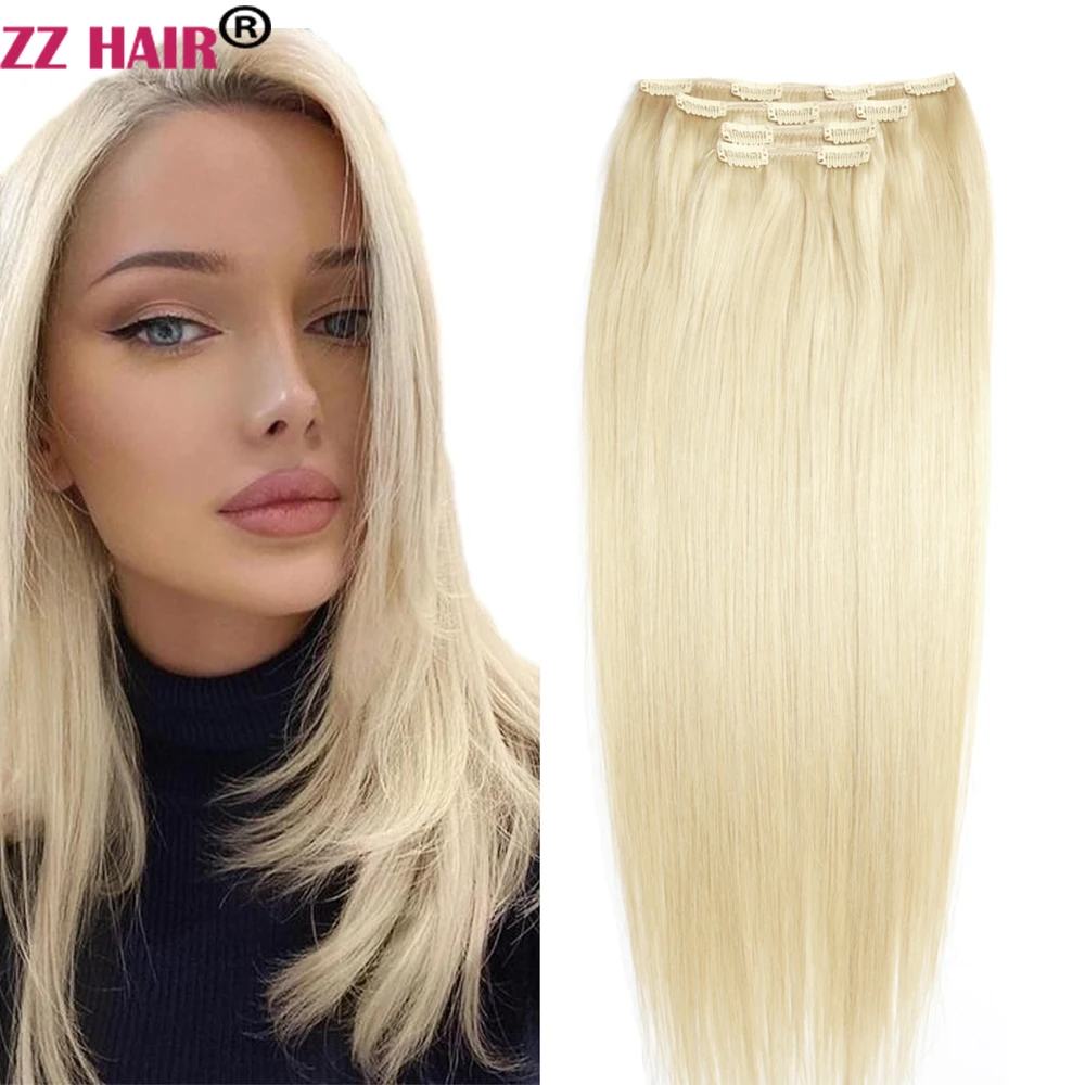 

ZZHAIR 100% Human Remy Hair Extensions 16"-24" 4pcs Set 100g-200g Clips In Four Pieces 1x20cm 1x15cm 2x10cm Natural Straight