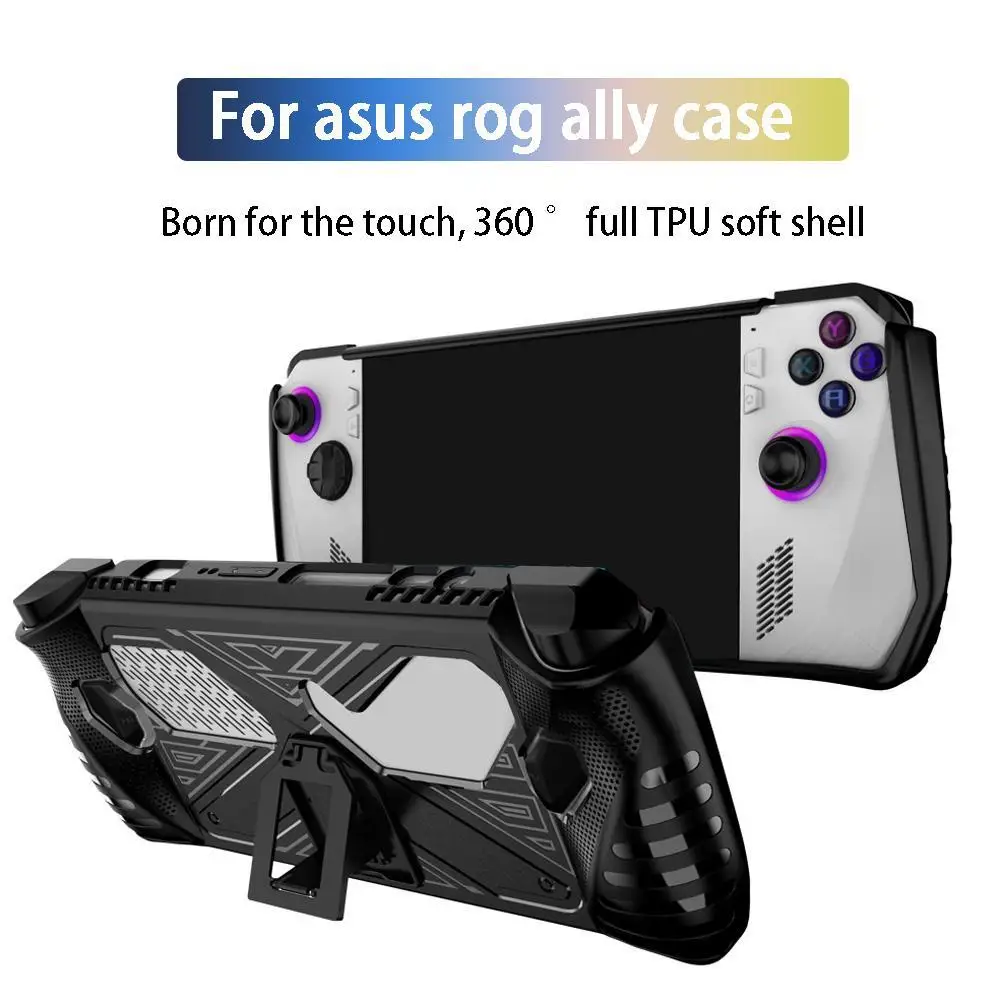 Bracket Stand Case For Asus ROG Ally Soft TPU Protective Cover Drop-proof Anti-shock Handheld Game Console Protective Shell
Bracket Stand Case For Asus ROG Ally Soft TPU Protective Cover Drop-proof Anti-shock Handheld Game Console Protective Shell