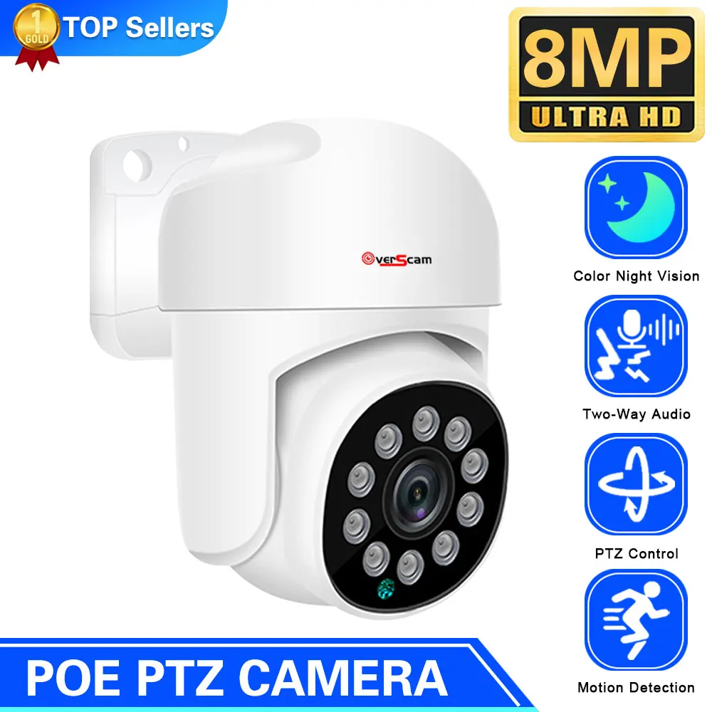 

8MP 4K PTZ IP Camera Face Detection Audio POE Outdoor H.265 Onvif CCTV RTSP Color Night Vision AI Street Security Camera Xmeye
