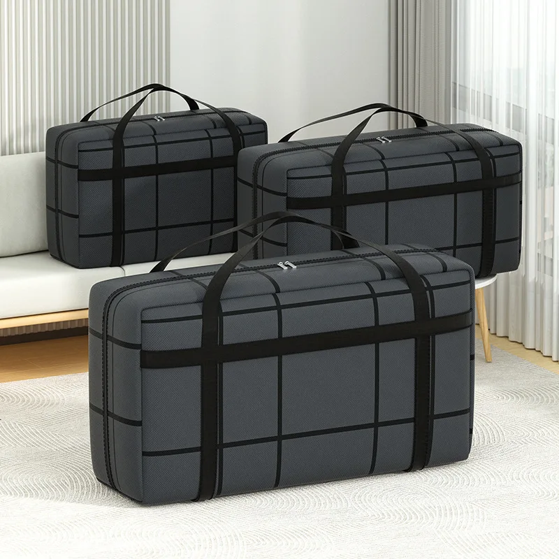 

1PC Large capacity and super load-bearing black composite material storage bag, dustproof and moisture-proof with zipper