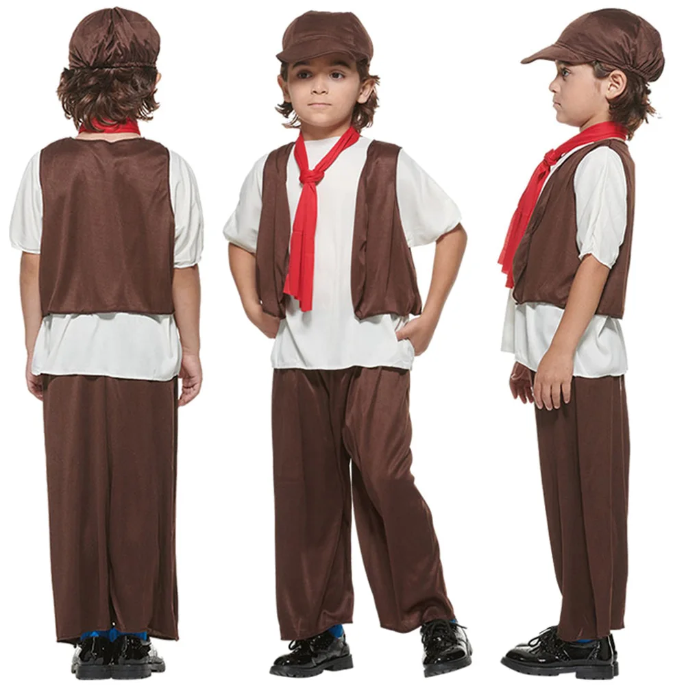 Костюм в викторианском стиле для косплея, средневековые плохие дети, одежда для работы для мальчиков, детская шапка для ролевых игр, галстук, жилет и брюки, Детский комплект
Костюм в викторианском стиле для косплея, средневековые плохие дети, одежда для работы для мальчиков, детская шапка для ролевых игр, галстук, жилет и брюки, Детский комплект