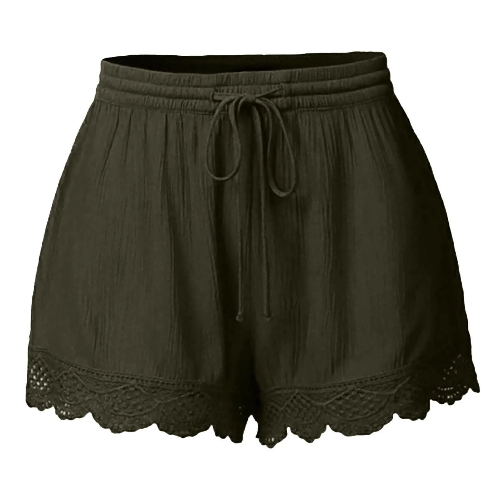 

Shorts For Women Ruffle Hem Casual Shorts Plus Size Drawstring Lace Shorts Korean Reviews Many Clothes Traf Official Store