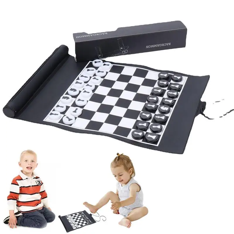 Foldable Chess Board Soft Leather Small Portable Rollable Leather Black And White Foldable Chess Set Educational Toy Party Toy
Foldable Chess Board Soft Leather Small Portable Rollable Leather Black And White Foldable Chess Set Educational Toy Party Toy