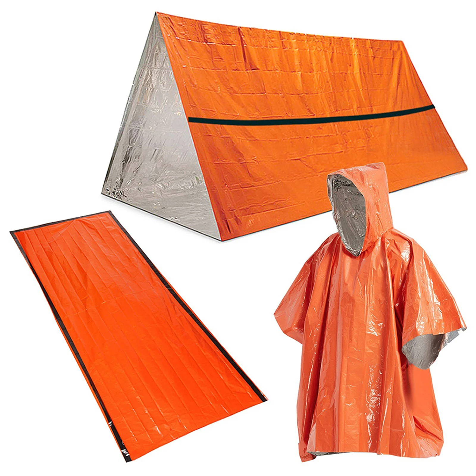 3-In-1 Outdoor Emergency-Survival Kits Thermal Rain Coat Sleeping Bag Tent Set Bag & Raincoat First Aid Sleeping Gears
3-In-1 Outdoor Emergency-Survival Kits Thermal Rain Coat Sleeping Bag Tent Set Bag & Raincoat First Aid Sleeping Gears