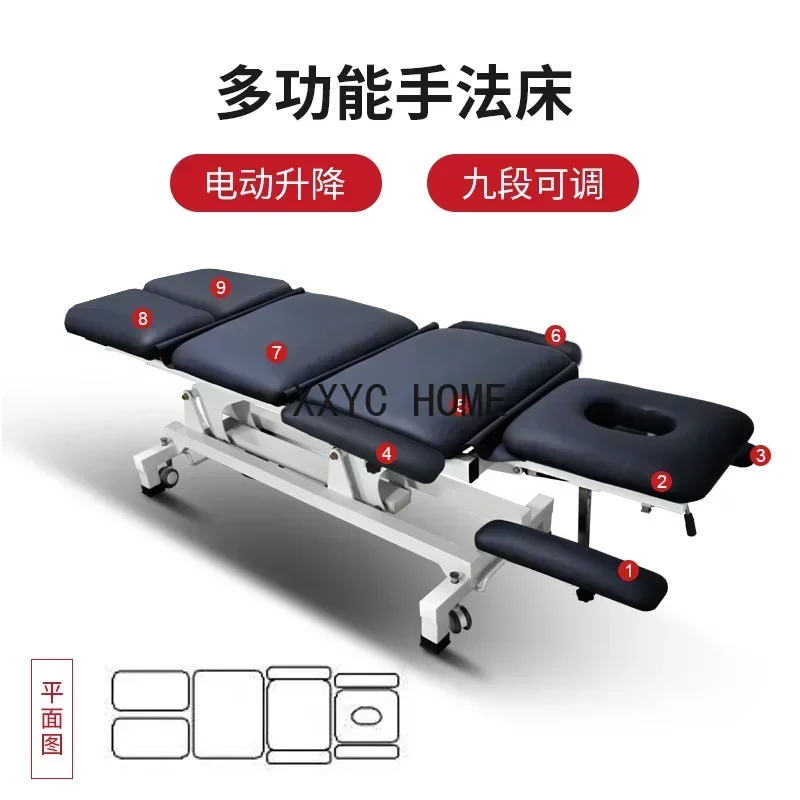 

Electric Lifting PT Rehabilitation Folding Beauty Physiotherapy Massage Bone Shaping Spine Correction Evaluation Bed
