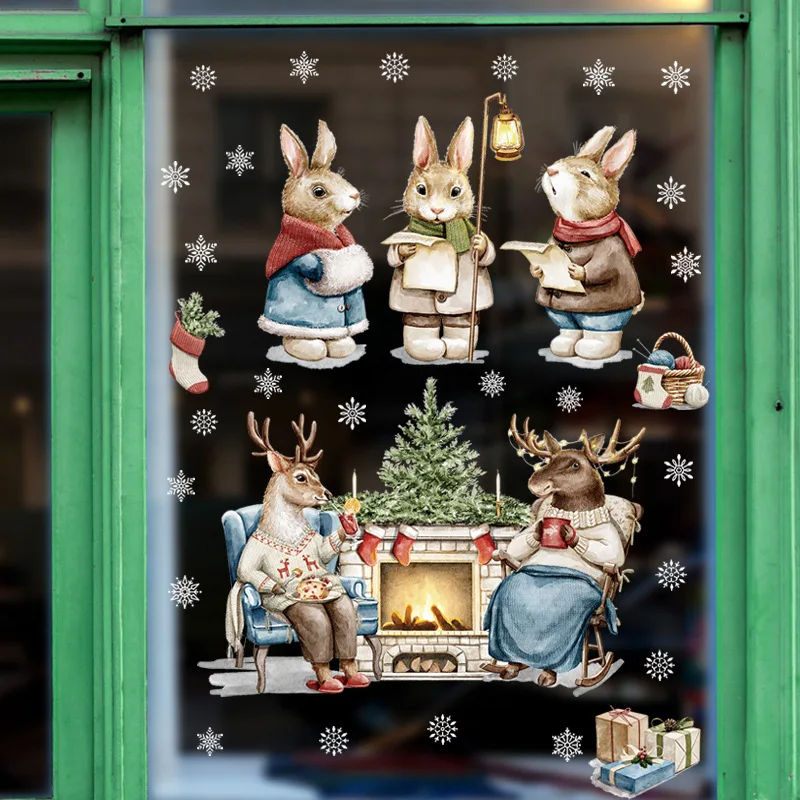 Christmas Window Stickers Door Glass Wall Decor Xmas Elk Noel Bunny Rabbit Natal Merry Christmas Decor Navidad Happy New Year
Christmas Window Stickers Door Glass Wall Decor Xmas Elk Noel Bunny Rabbit Natal Merry Christmas Decor Navidad Happy New Year