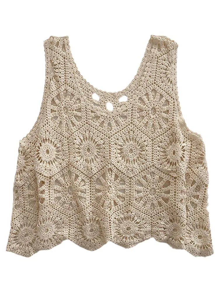 Women Summer Tank Vintage Hook Flower Hollowed Out Round Neck Outer Wearing Vest New Korean Casual Versatile Short Strap D4103
Women Summer Tank Vintage Hook Flower Hollowed Out Round Neck Outer Wearing Vest New Korean Casual Versatile Short Strap D4103