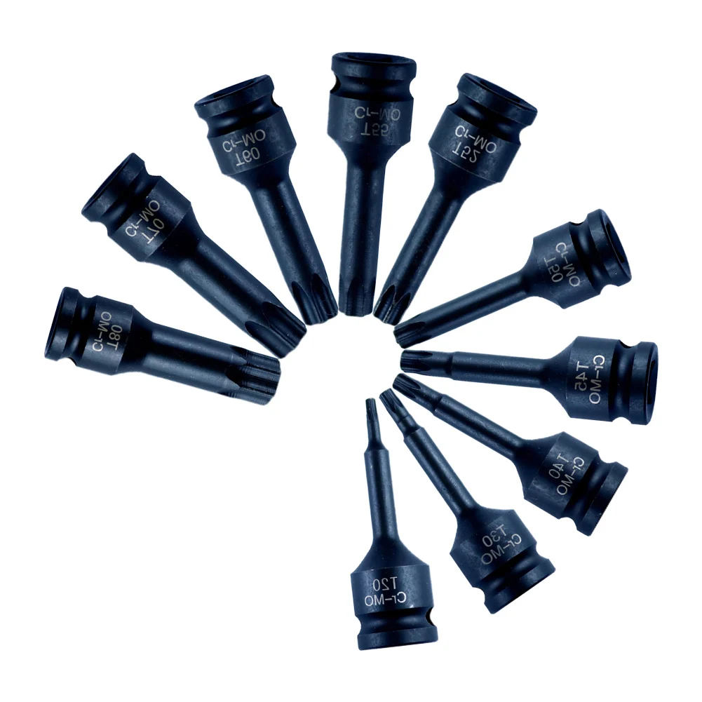 10Pcs 1/2 Inch Drive Impact Torx Star Bit Socket Sets T20-T80 Socket Bits Set For Car Auto Bicycle Repair Hand Tools Power Drill
10Pcs 1/2 Inch Drive Impact Torx Star Bit Socket Sets T20-T80 Socket Bits Set For Car Auto Bicycle Repair Hand Tools Power Drill