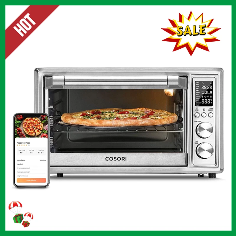 COSORI Smart Air фритюрница-тостер, большая 32-квартная, нержавеющая сталь, 12-в-1, серебристая, CS130-AO
COSORI Smart Air фритюрница-тостер, большая 32-квартная, нержавеющая сталь, 12-в-1, серебристая, CS130-AO