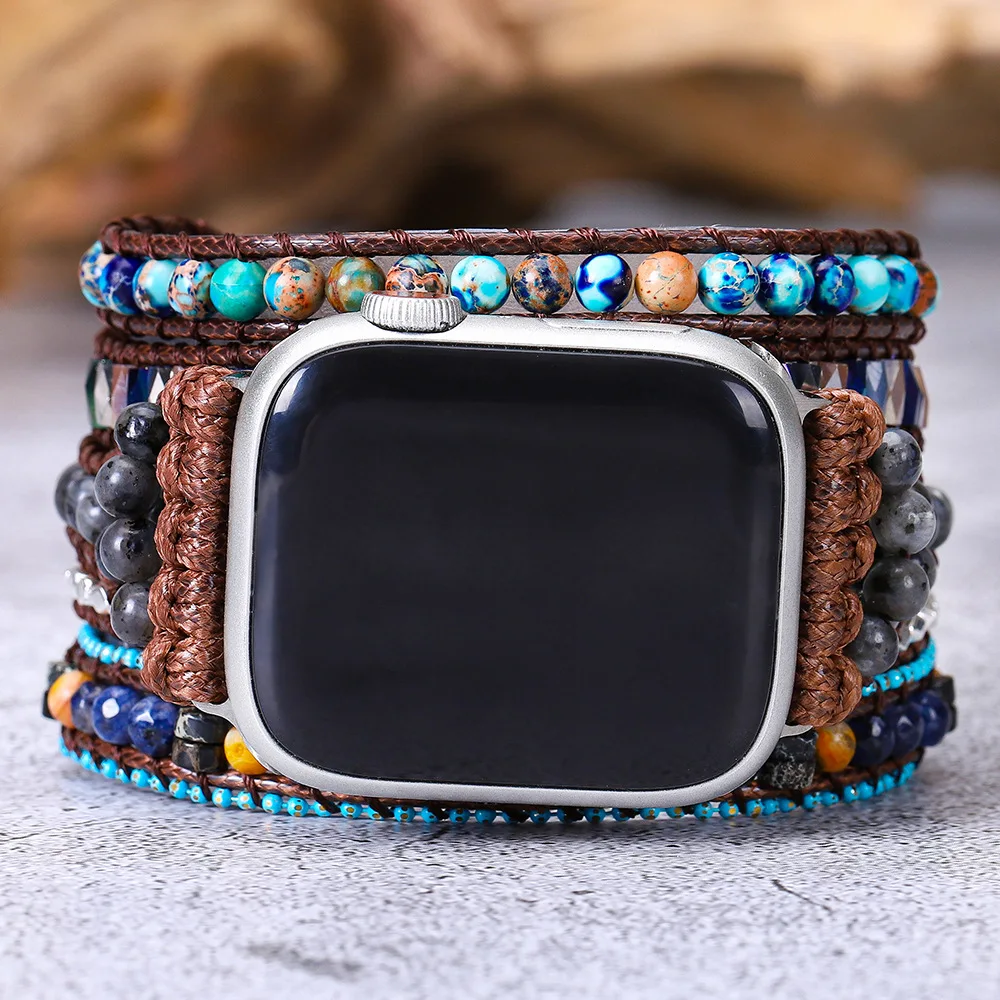 fashion jewelry stone woven Strap Loop for apple watch with bracelet natural emperor stone strap woven bracelet.
fashion jewelry stone woven Strap Loop for apple watch with bracelet natural emperor stone strap woven bracelet.