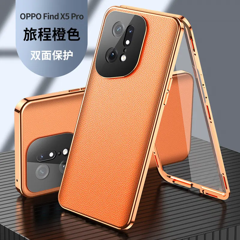 360 Full Protection Metal Bumper Clear Front Glass Case For Oppo Find X5 Pro with Back Leather Skin Hard Cover Phone Protector
360 Full Protection Metal Bumper Clear Front Glass Case For Oppo Find X5 Pro with Back Leather Skin Hard Cover Phone Protector