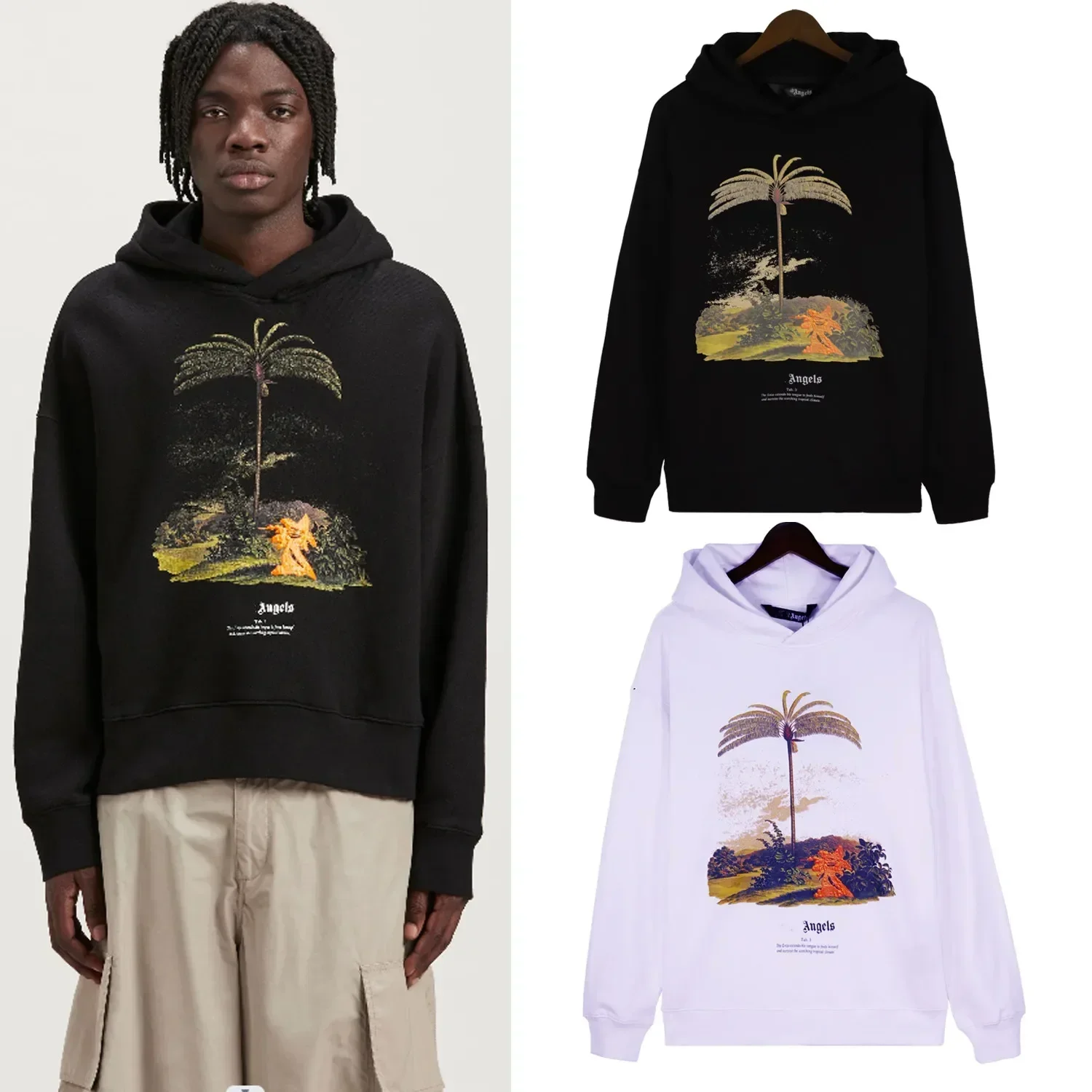 Angel's new high street casual coconut print hooded lovers autumn and winter high quality hoodie
Angel's new high street casual coconut print hooded lovers autumn and winter high quality hoodie