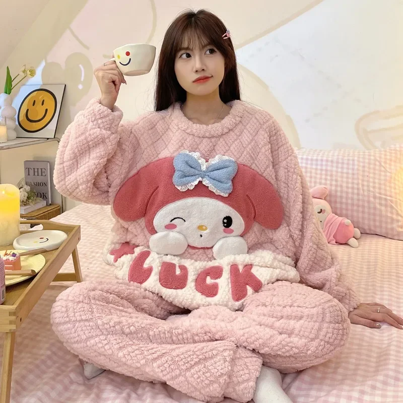 Anime MyMelody Sanrio Kawaii Plush Pajamas Cute Cinnamoroll PomPomPurin Home Velvet Bathrobe Winter Warm Cardigan Set Girl Gift
Anime MyMelody Sanrio Kawaii Plush Pajamas Cute Cinnamoroll PomPomPurin Home Velvet Bathrobe Winter Warm Cardigan Set Girl Gift