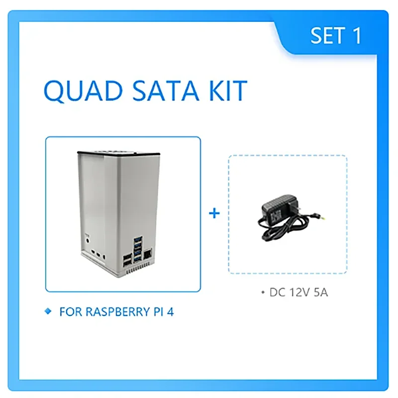 

QUAD SATA KIT FOR RASPBERRY PI 4 Easily build your own NAS Network Storage Server KIT