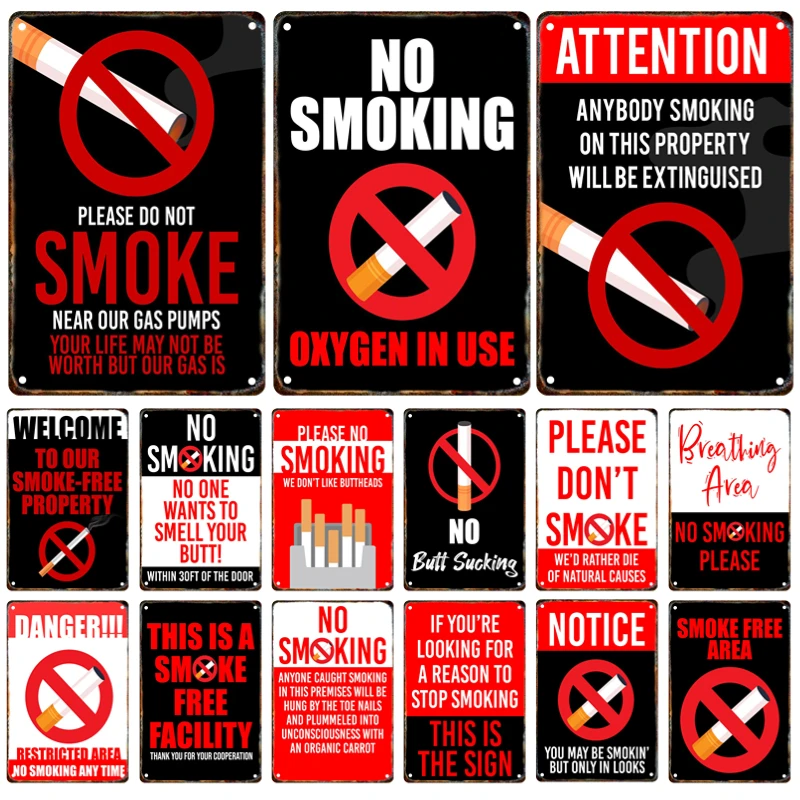 No Smoking Metal Tin Sign Warning Plaque Vintage Tin Painting Poster Toilet Shop Restaurant Club Wall Art Decorative Panel Mural
No Smoking Metal Tin Sign Warning Plaque Vintage Tin Painting Poster Toilet Shop Restaurant Club Wall Art Decorative Panel Mural