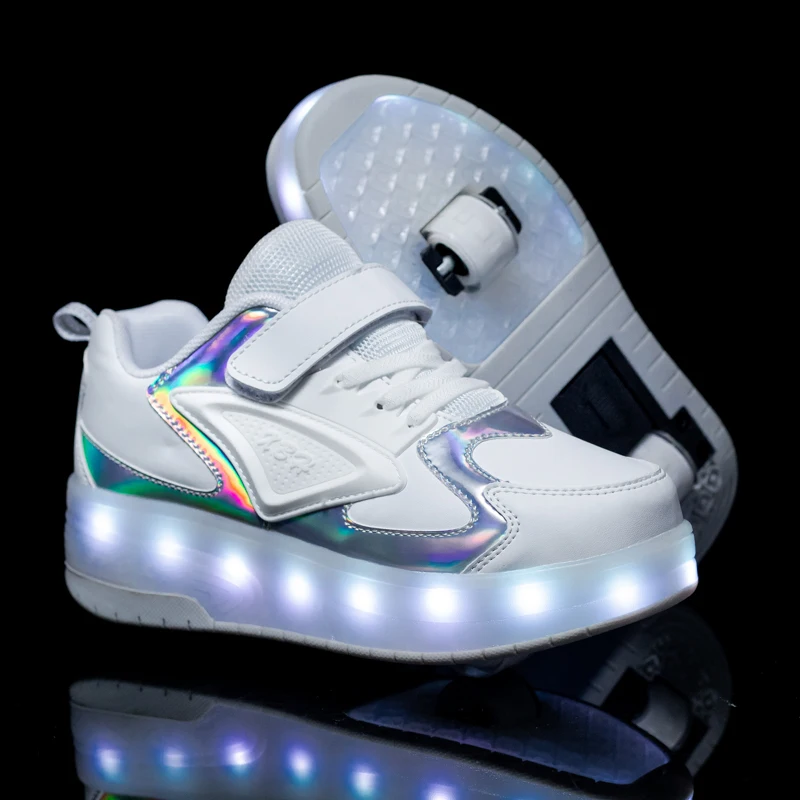 

Glowing Sneakers for Children Boys Girls Luminous Shoes with Light Up Sole Kids Lighted Led Slippers with USB Charged Size 30-41