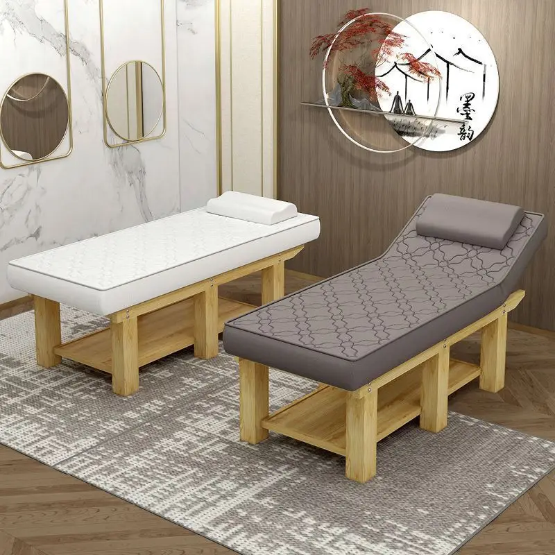 

Thickened solid wood latex special beauty bed, massage massage beauty bed, beauty salon embroidery