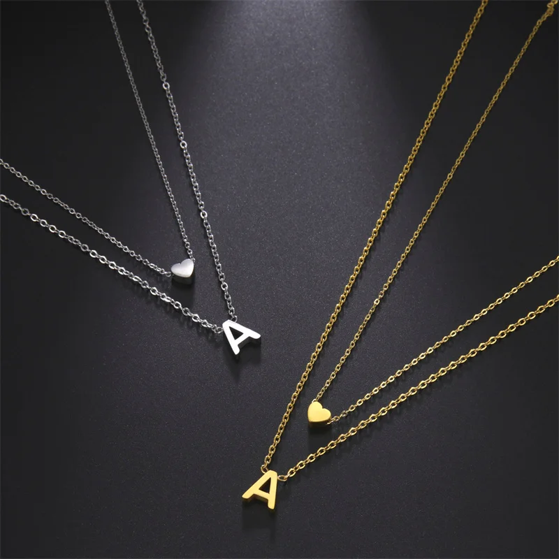 Fashion Tiny Heart Initial Necklace Gold Silver Color Multilayer Letter Choker Necklace For Women Charm Pendant Jewelry Gift
Fashion Tiny Heart Initial Necklace Gold Silver Color Multilayer Letter Choker Necklace For Women Charm Pendant Jewelry Gift