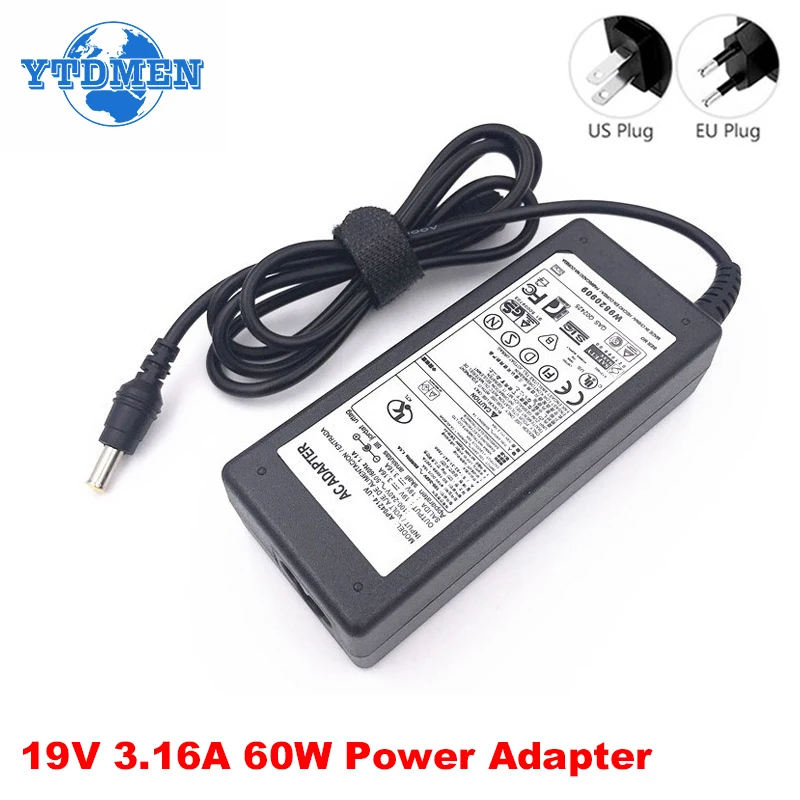 

Universal AC DC Adapter Power Adaptador 19V 3.16A 60W Laptop Notebook Charger Cable Power Supply Adapter 100V-240V EU US Plug