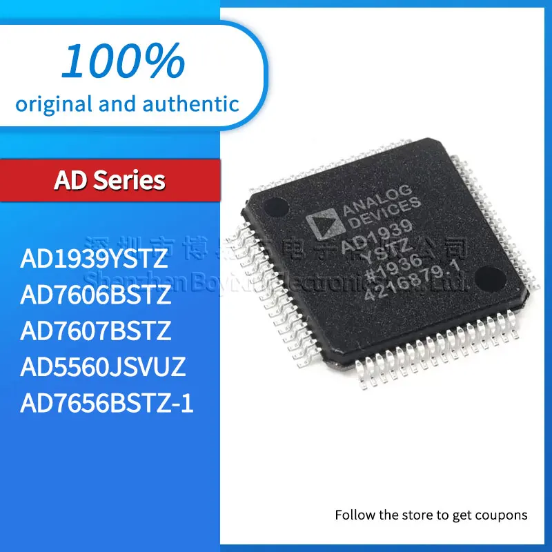 

Original AD1939YSTZ AD7606BSTZ AD7607BSTZ AD5560JSVUZ AD7656BSTZ-1 analog-to-digital converter IC chip LQFP-64