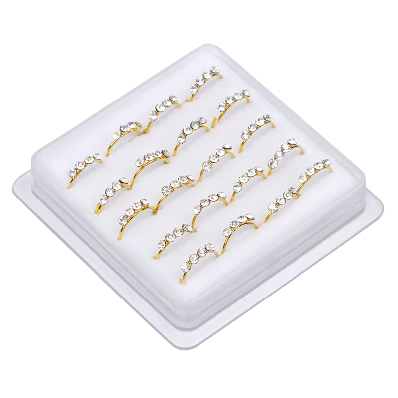 20Pcs 4 Clear Stone Nose Rings Hoop Nose Piercing Nostril Septum Ear Nose Rings for Women Girl GiftSoft 22G Wholesale
20Pcs 4 Clear Stone Nose Rings Hoop Nose Piercing Nostril Septum Ear Nose Rings for Women Girl GiftSoft 22G Wholesale