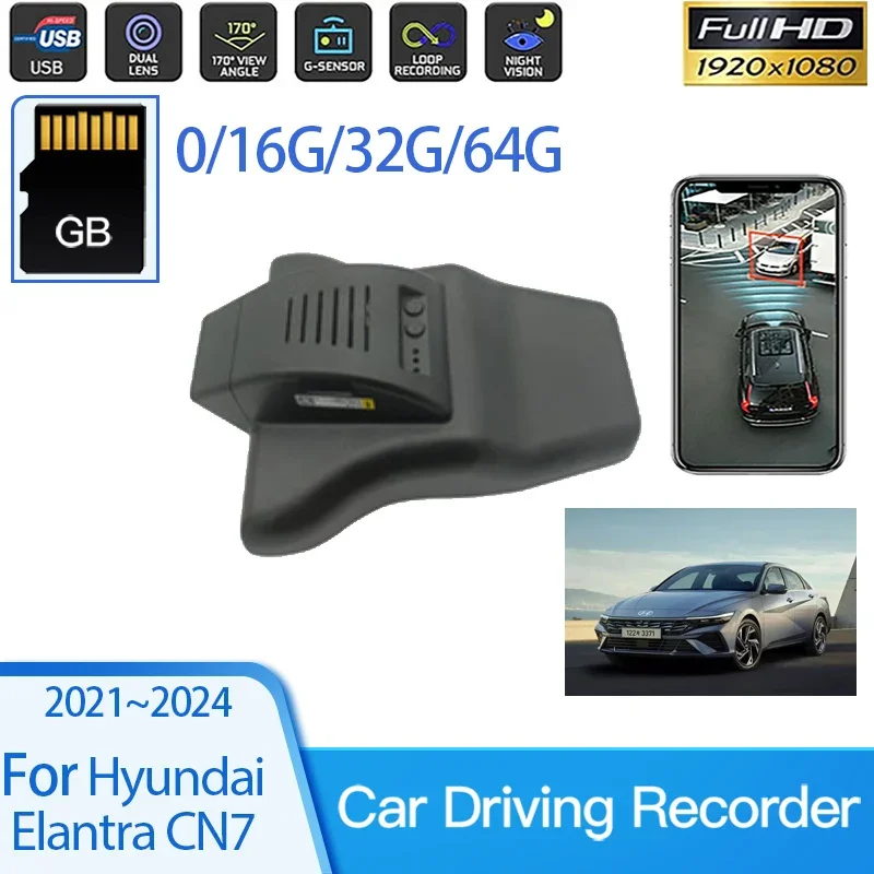 

Car Dashcams For Hyundai Elantra CN7 CN 7 2021 2022 2023 2024 Warning Voors Players Auto Road Recorders Camera Carro Accessories