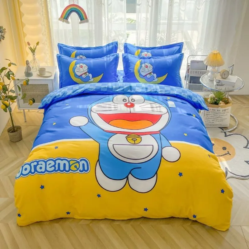 

Doraemon animation peripheral jingle cat children's bedroom four-piece cartoon cute home dormitory comfortable bedding gift