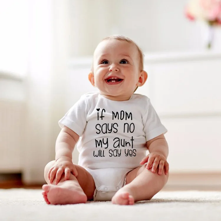 Cotton IF MOM SAY NO Printed Letter Baby Triangle Climbing Jumpsuit Short Sleeve Baby Clothes New Born White Romper
Cotton IF MOM SAY NO Printed Letter Baby Triangle Climbing Jumpsuit Short Sleeve Baby Clothes New Born White Romper