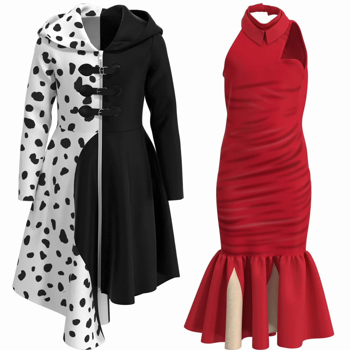 Костюм для косплея, Cruella De великобритания, черно-белый в горошек, для детей, для хэллоуина, представлений, танцев
Костюм для косплея, Cruella De великобритания, черно-белый в горошек, для детей, для хэллоуина, представлений, танцев