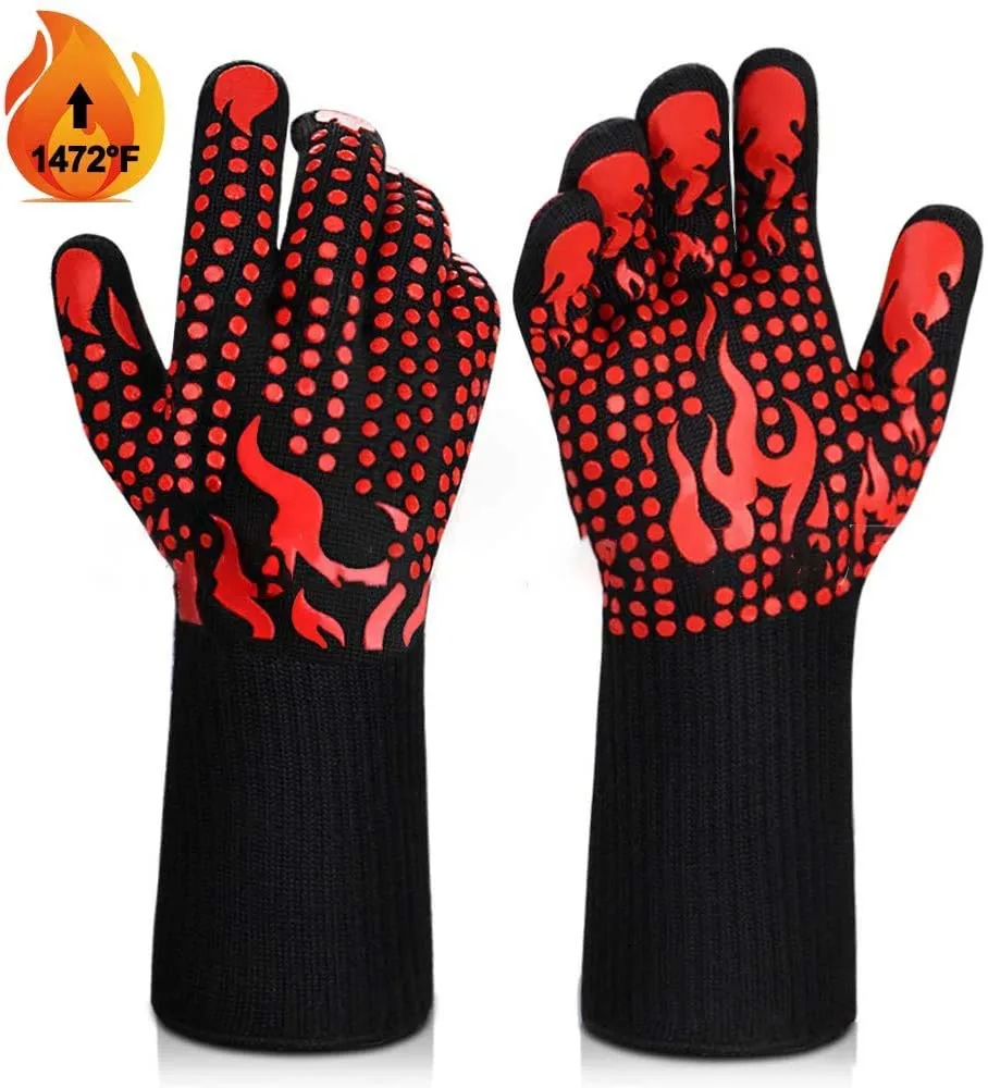 

High temperature resistant BBQ flame retardant non yellowing fireproof barbecue insulation microwave oven gloves
