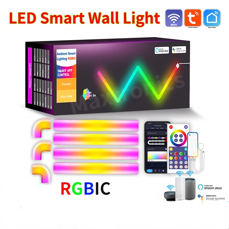 New LED Smart Tuya RGBIC Splicing Wall Lamp Bluetooth/WIFI APP Control Music Sync For Night Light TV Bedroom Game Room Bar Decor
New LED Smart Tuya RGBIC Splicing Wall Lamp Bluetooth/WIFI APP Control Music Sync For Night Light TV Bedroom Game Room Bar Decor