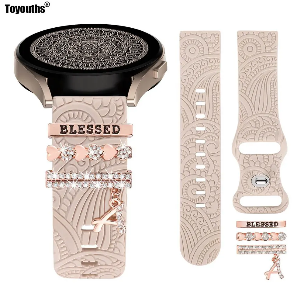 TOYOUTHS Charms Decorative Ring Loop for Samsung Galaxy Watch 6/5/4 40mm 44mm with 20mm Boho Engraved Silicone Bands Bracelet
TOYOUTHS Charms Decorative Ring Loop for Samsung Galaxy Watch 6/5/4 40mm 44mm with 20mm Boho Engraved Silicone Bands Bracelet