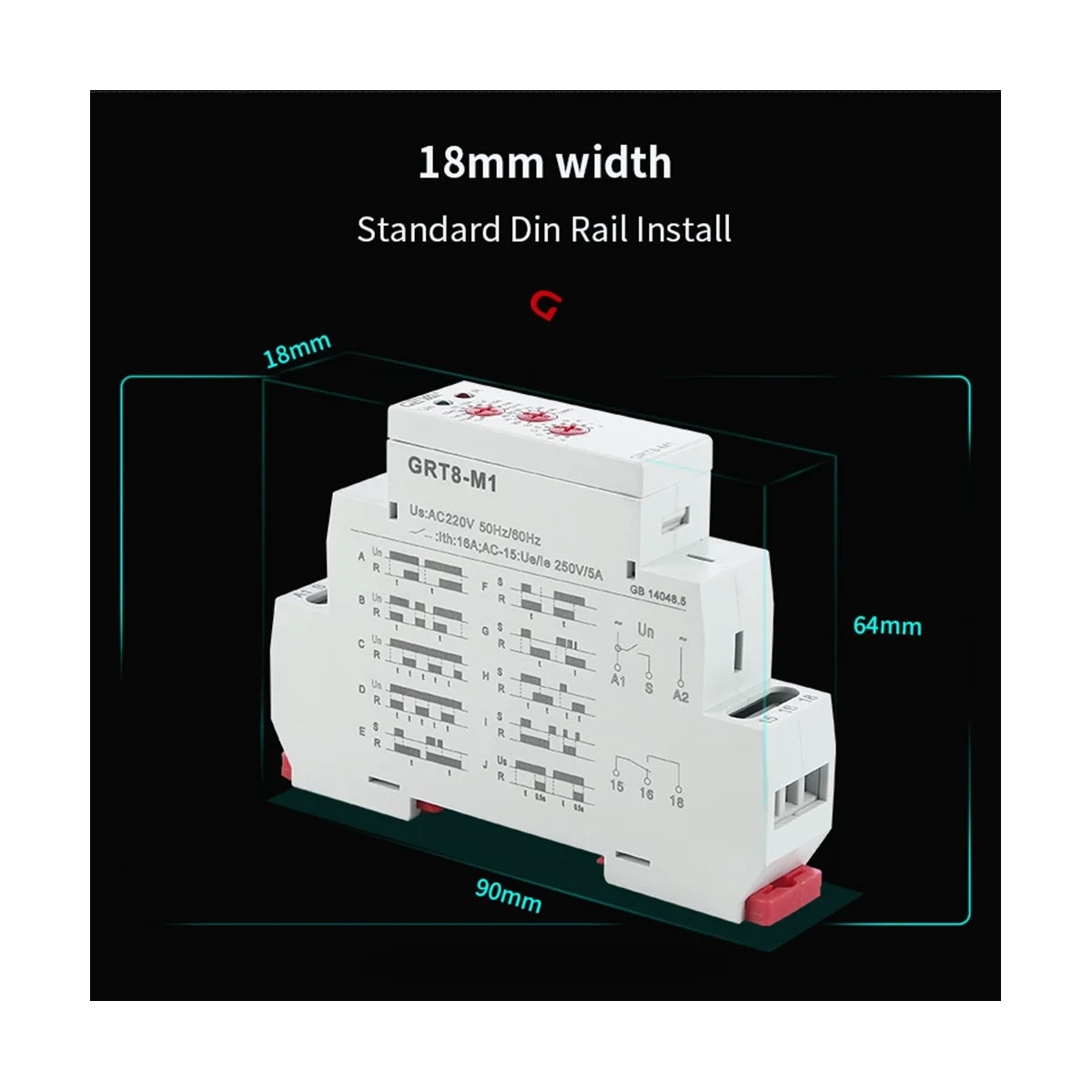 GEYA GRT8-M 16A Multifunction Timer Relay On Off Time Delay Relay Adjustable with 10 Function Choices, GRT8-M2 AC/DC12V-240V
GEYA GRT8-M 16A Multifunction Timer Relay On Off Time Delay Relay Adjustable with 10 Function Choices, GRT8-M2 AC/DC12V-240V