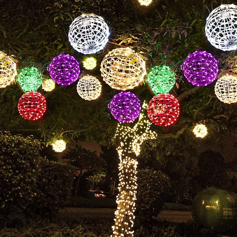 

Festoon LED Outdoor Garden Decorative Lamp Fairy Moon Star Rattan Ball String Lights Holiday Wedding Garland Home Decoration