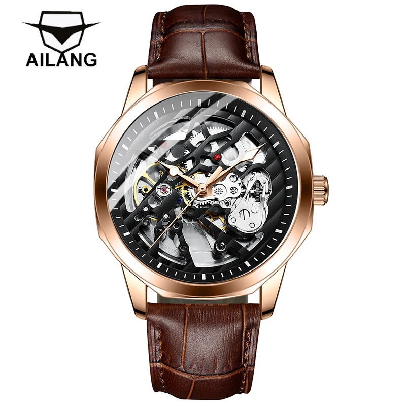 

AILANG Fashion Skeleton Mechanical Watch 2024 New Men Fully Automatic Watch Luminous Waterproof Casual Clock Gift Reloj Hombre